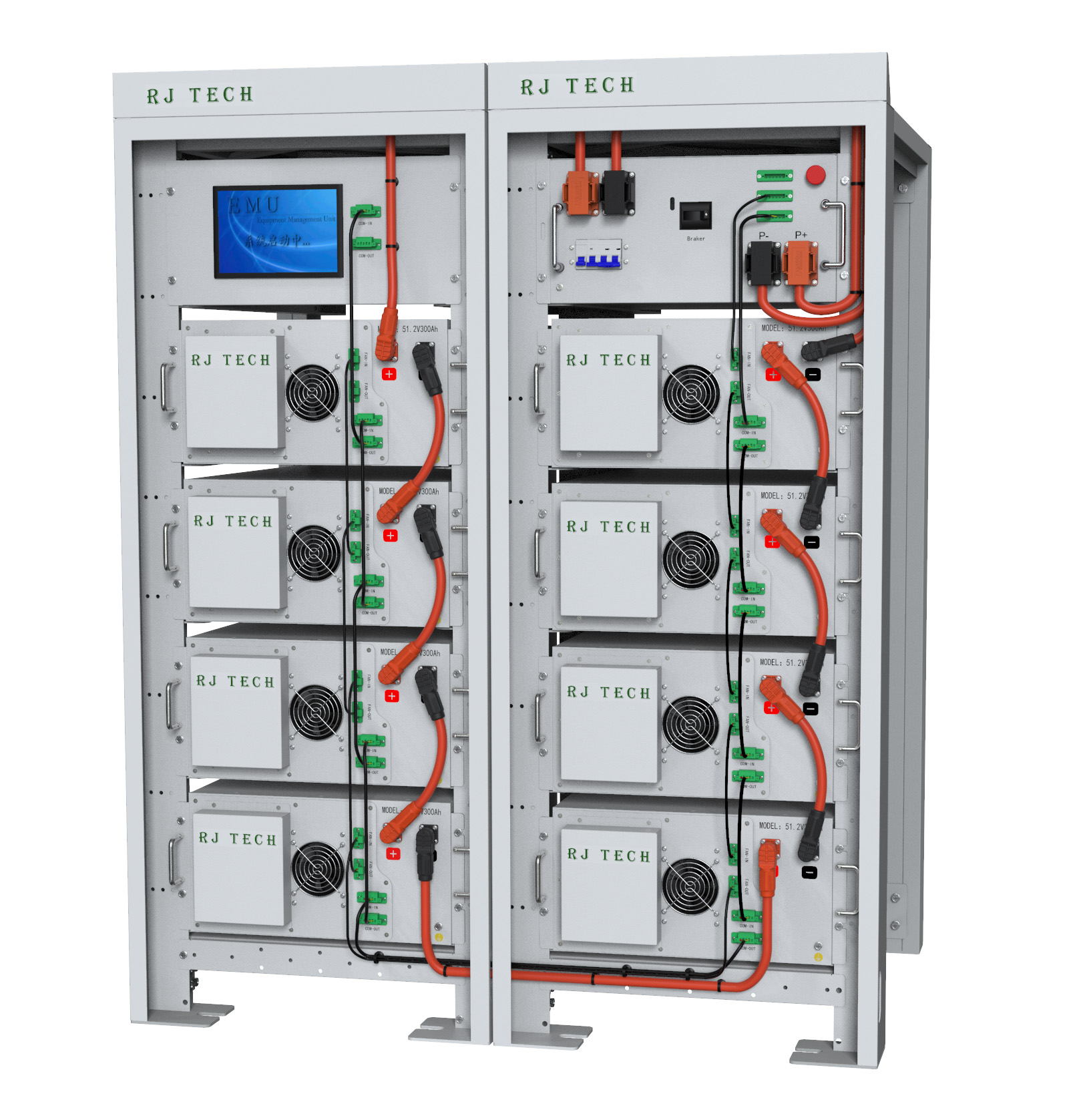 RJ TECH BESS 60kw Inverter-150kwh Battery-50kw MPPT Residential Peak Shift Energy System